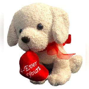 ♥️PLUSH STUFFED PUPPY LOVE 4-EVER YOURS VALENTINE DOG 11”♥️